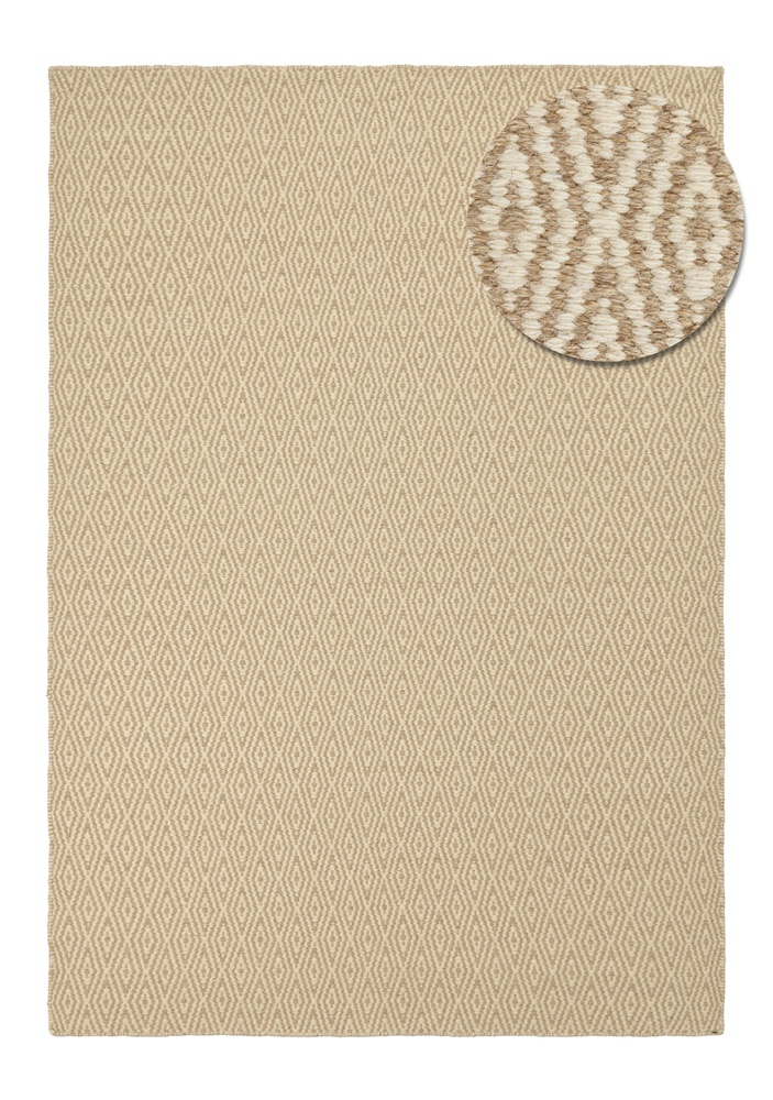 Wollen vloerkleed 'Monastir' - Beige/wit