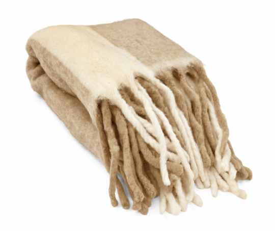 Geruite 'Beatriz Stripe' 130x170cm - Beige/wit