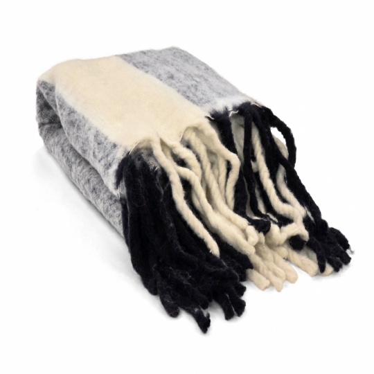 Geruite 'Beatriz Stripe' 130x170cm - Zwart/wit