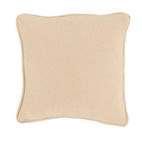 Kussenhoes 'Denisa Fishbone' 45x45cm - Beige/wit