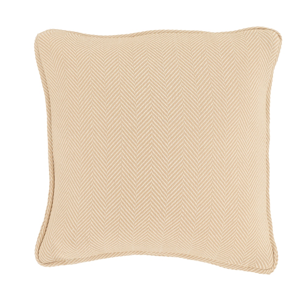 Kussenhoes 'Denisa Fishbone' 45x45cm - Beige/wit