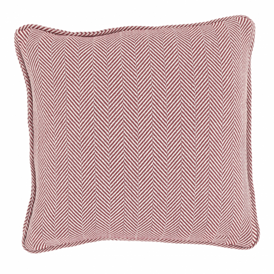 Kussenhoes 'Denisa Fishbone' 45x45cm - Rood/wit
