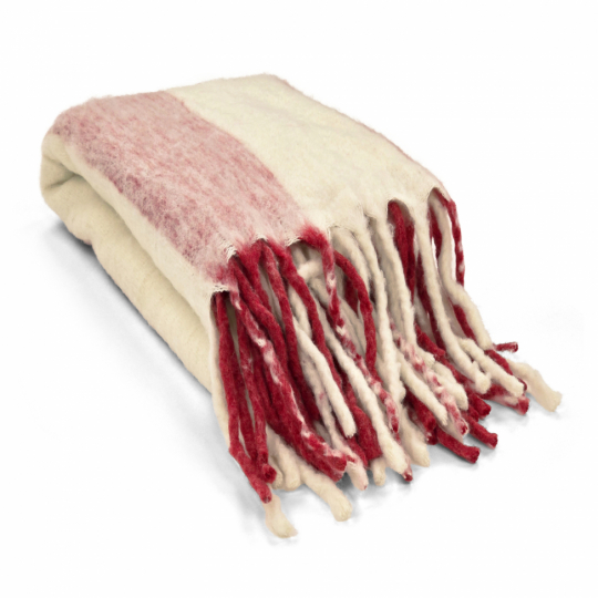 Geruite 'Beatriz Stripe' 130x170cm - Rood/wit