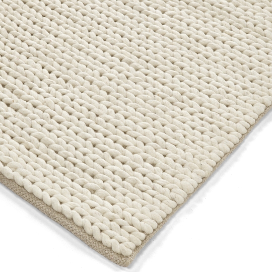 Wollen vloerkleed 'Talvia Braided Wool' - Wit