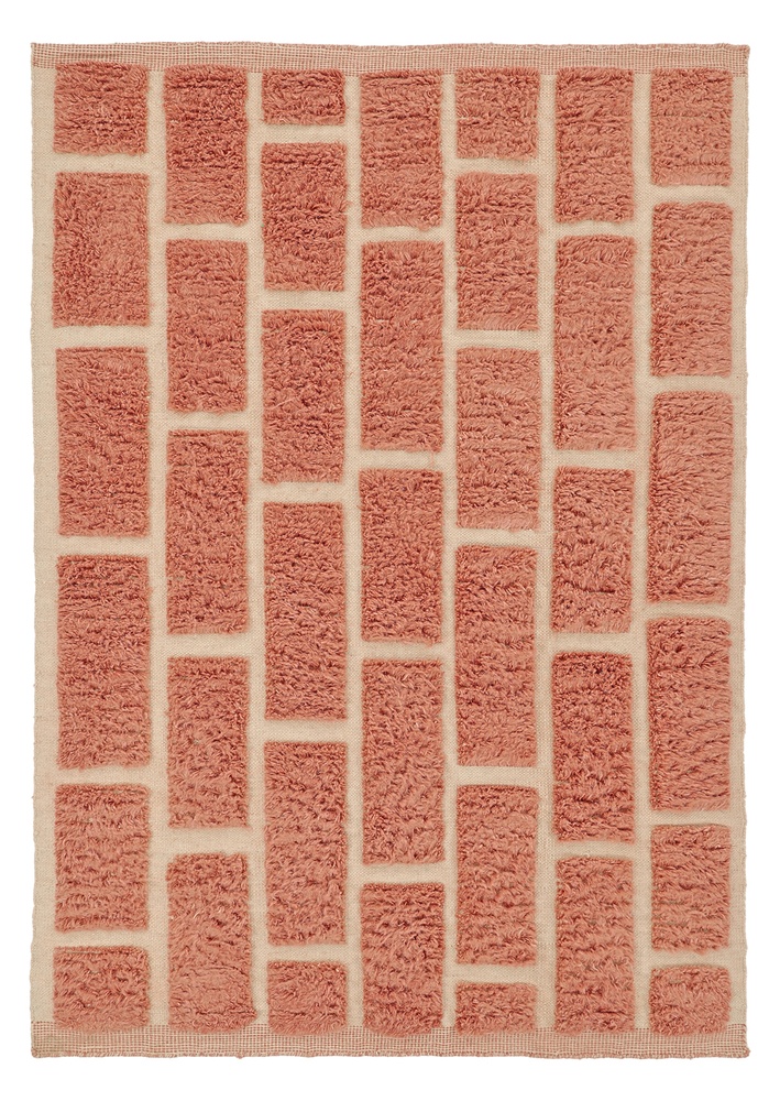 Vloerkleed 'Leknes Handgeweven Wol' - Terracotta