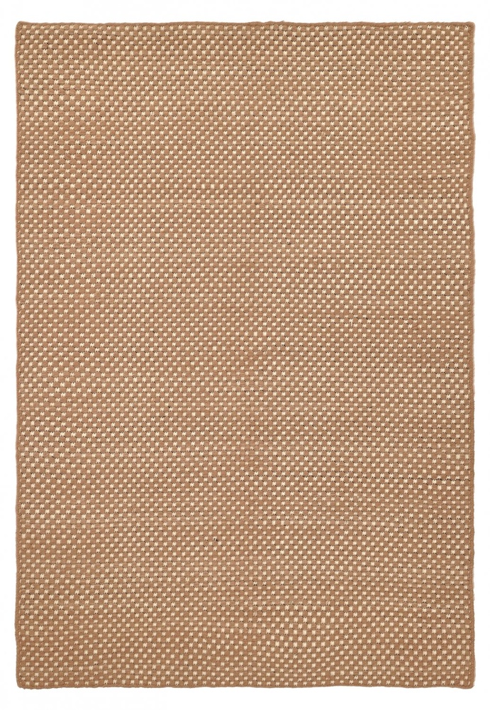 Wollen vloerkleed 'Ovelia' - Bruin/wit
