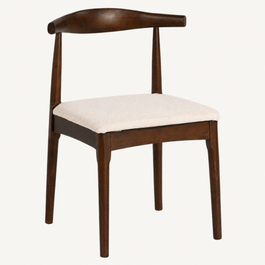Stoel 'Fager' - Noten/Beige