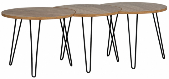 Salontafel 'Habbo' 3 delen - Metaal/Hout