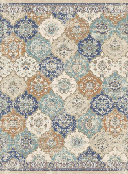 Wiltonmat 'Bohemia' 200x280cm - Blauw/Multi