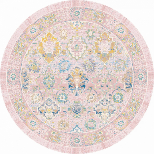 Ronde tapijt 'Magnolia' 200cm - Roze