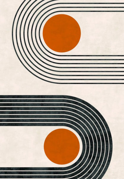 Wiltonkleed 'Moudania' 130x190cm - Beige/Zwart/Oranje
