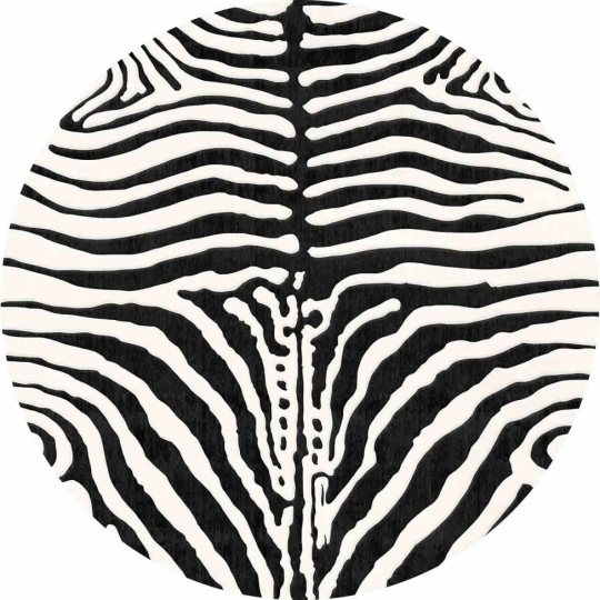 Ronde mat 'Zebra' 240cm - Zwart/Wit