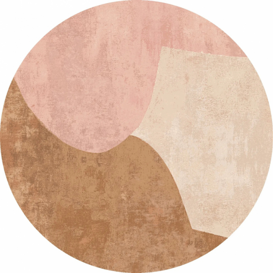 Ronde mat 'Lazio' 290cm - Beige/Roze