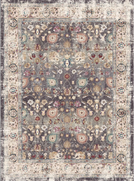 Wiltonmatta 'Bouhjar' 240x340cm - Grijs/Multi