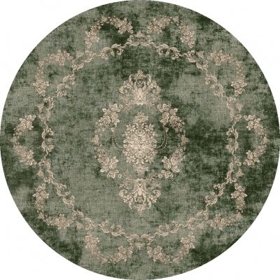 Rond tapijt 'Taknis' 120cm - Groen