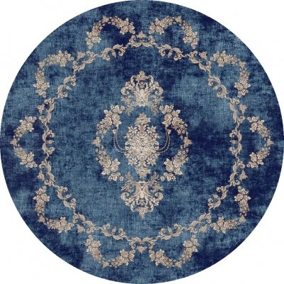 Rond tapijt 'Taknis' 290cm - Blauw