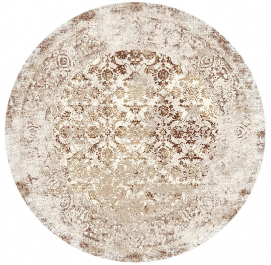 Ronde tapijt 'Denizli' 240cm - Beige