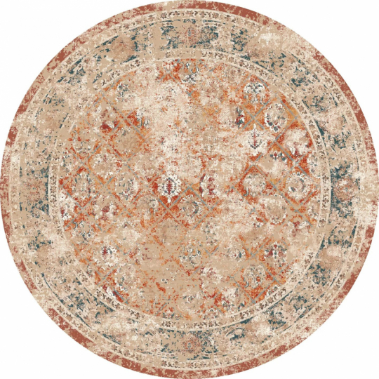 Ronde tapijt 'Douz' 240cm - Rood/Multi