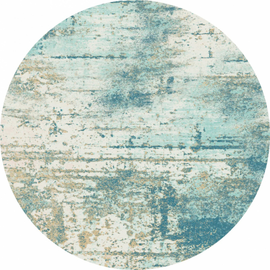 Ronde mat 'Kebira' 200cm - Blauw