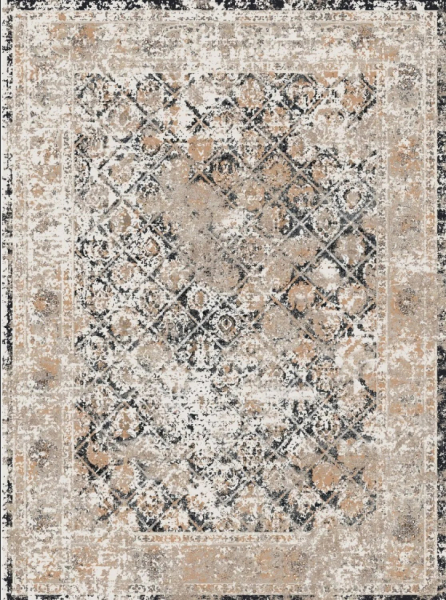Wiltonmatta 'Douz' 130x190cm - Zwart/Multi