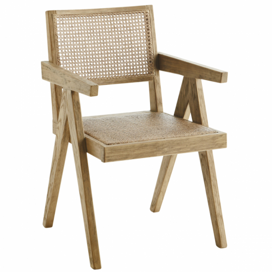 Stoel 'Wooden rattan' - Natuurlijk