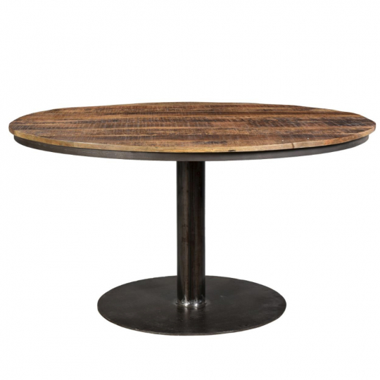Ronde eettafel 'Jack' - Gerecycled hout/IJzer