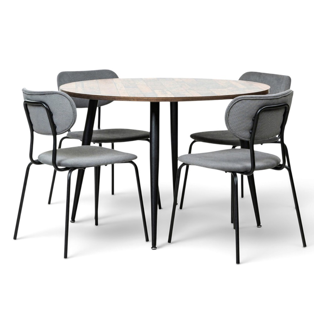 Eettafel 'Rond Kungsholmen' - 1 Tafel & 4 Stoelen