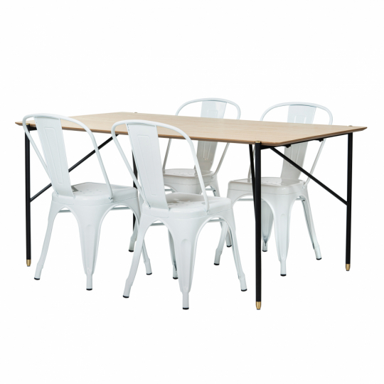 Eettafel 'Hornstull Montmartre' - 1 Tafel & 4 Stoelen