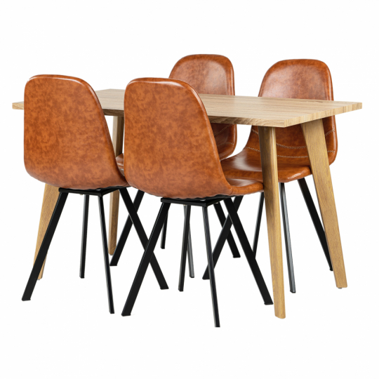 Eetgroep 'Nordisk Carrie' - 1 Tafel & 4 Stoelen