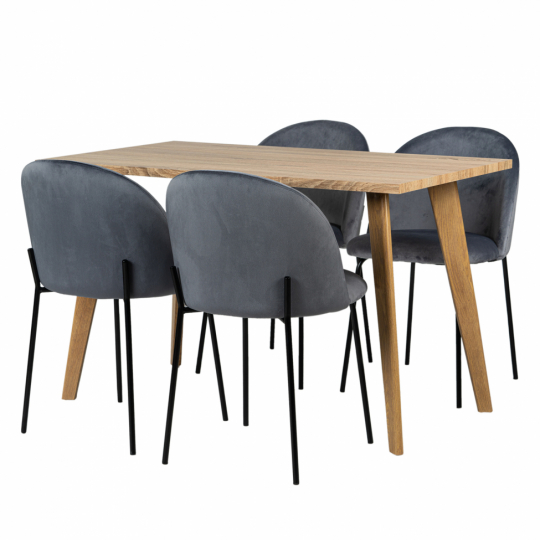 Eetgroep 'Nordisk Elegant' - 1 Tafel & 4 Stoelen