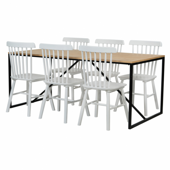 Eetgroep 'Vega Elsa' - 1 Tafel & 6 Stoelen