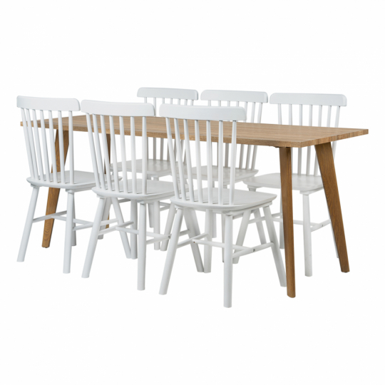 Eetgroep 'Nordisk Elsa' - 1 Tafel & 6 Stoelen
