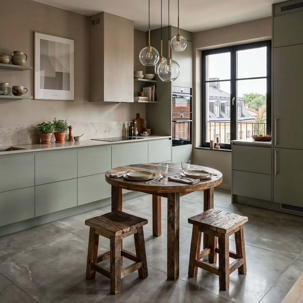 Ronde eettafel 'Birka' 105 x 105 cm - Vintage