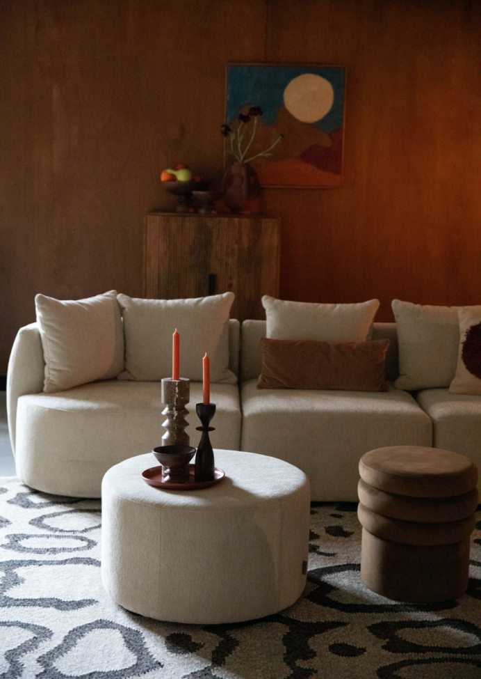 Voetenbank 'Rocca' - Beige