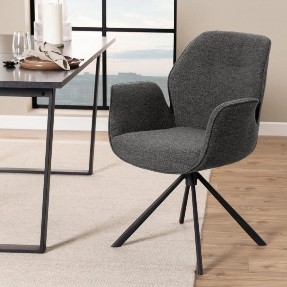 Stoel 'Bjuv' - Mat zwart