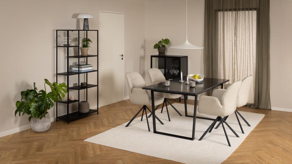 Stoel 'Bjuv' - Beige/Zwart