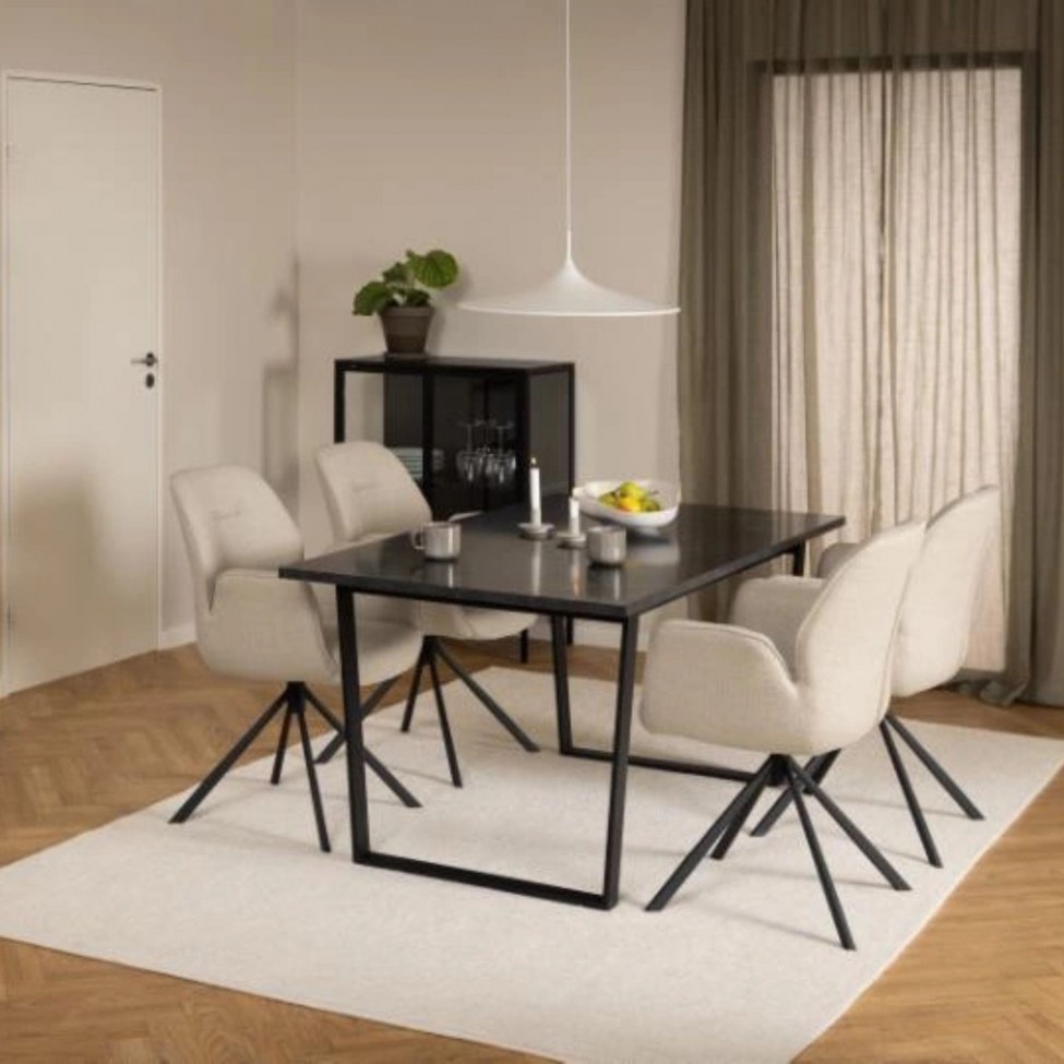 Stoel 'Bjuv' - Beige/Zwart