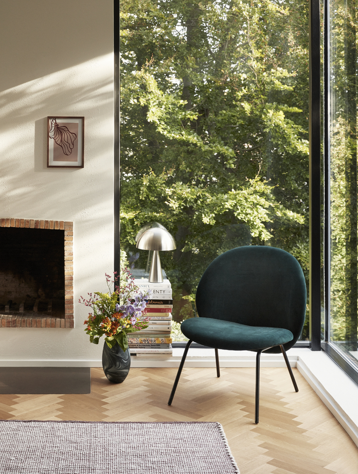 Loungefauteuil 'Gather' - Groen/Velours