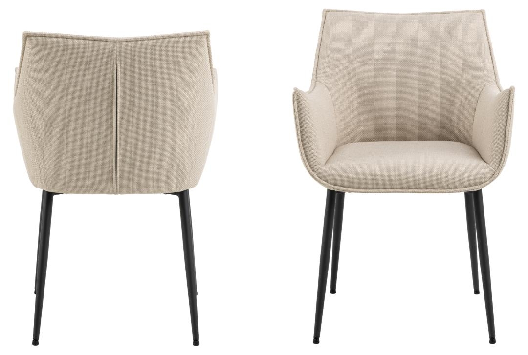 Stoel 'Bonita' - Beige/Zwart