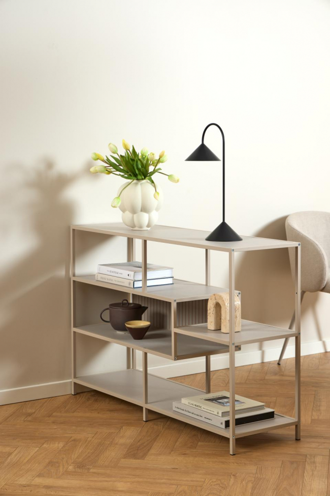 Boekenkast 'Seaford' 114x78cm - Grijs