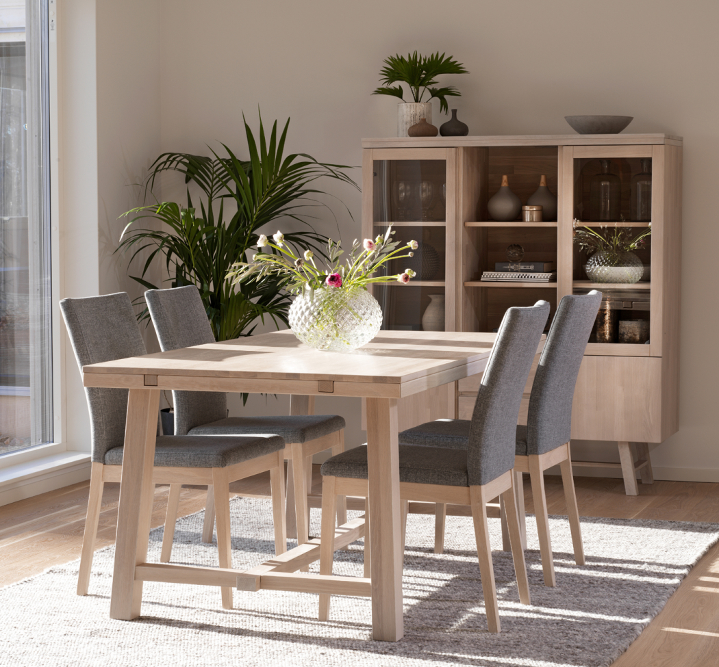 Eettafel 'Brooklyn' 170x95cm - Witgepigmenteerd Eiken