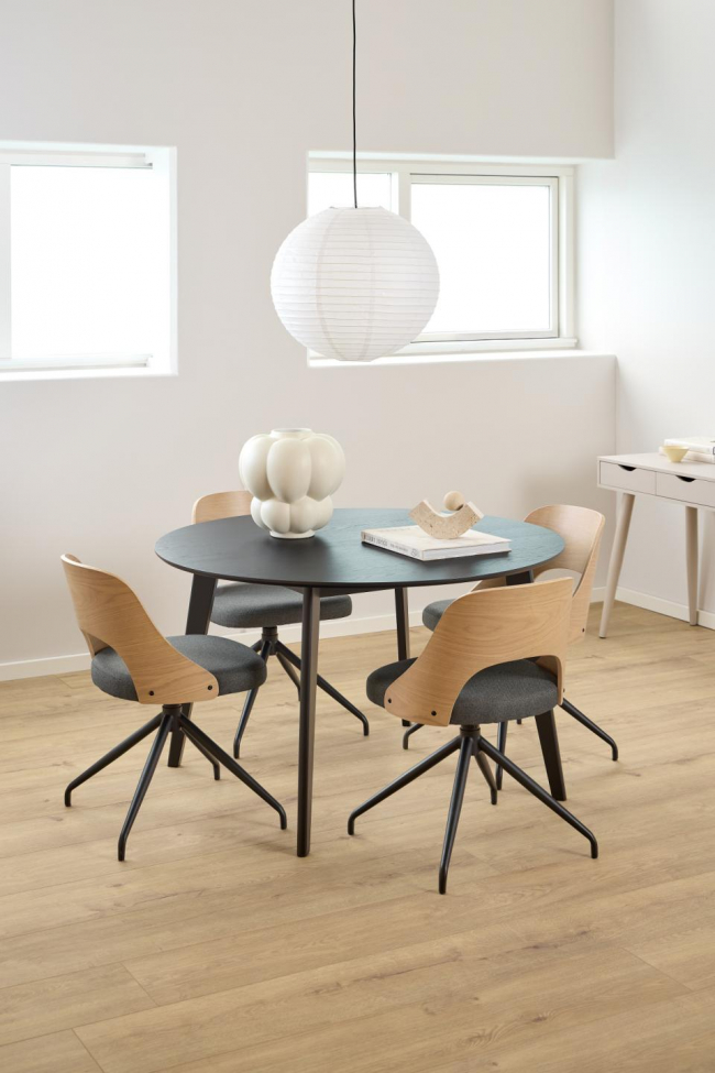 Eettafel 'Roxby' Rond 120x76cm - Zwart