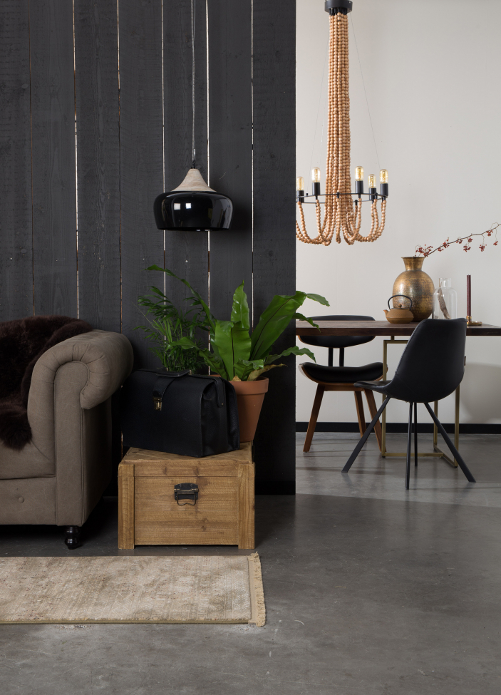 Stoel 'Franky' - Zwart/PU-leer