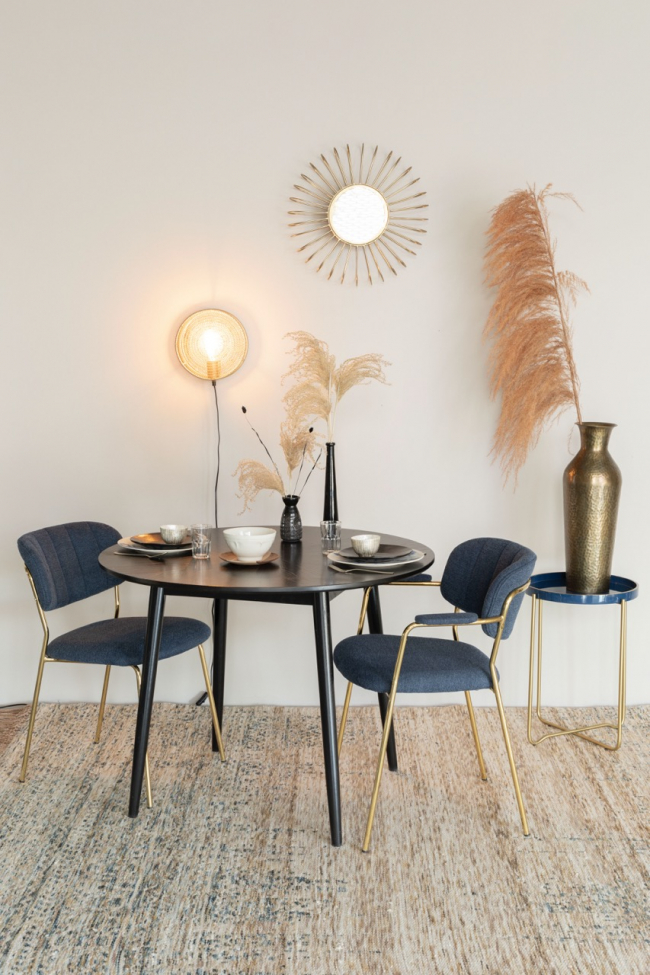 Stoel 'Jolien' - Blauw/Goud