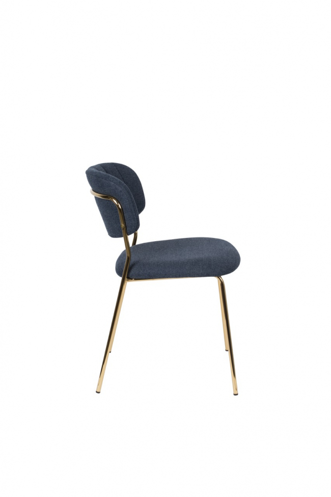 Stoel 'Jolien' - Blauw/Goud