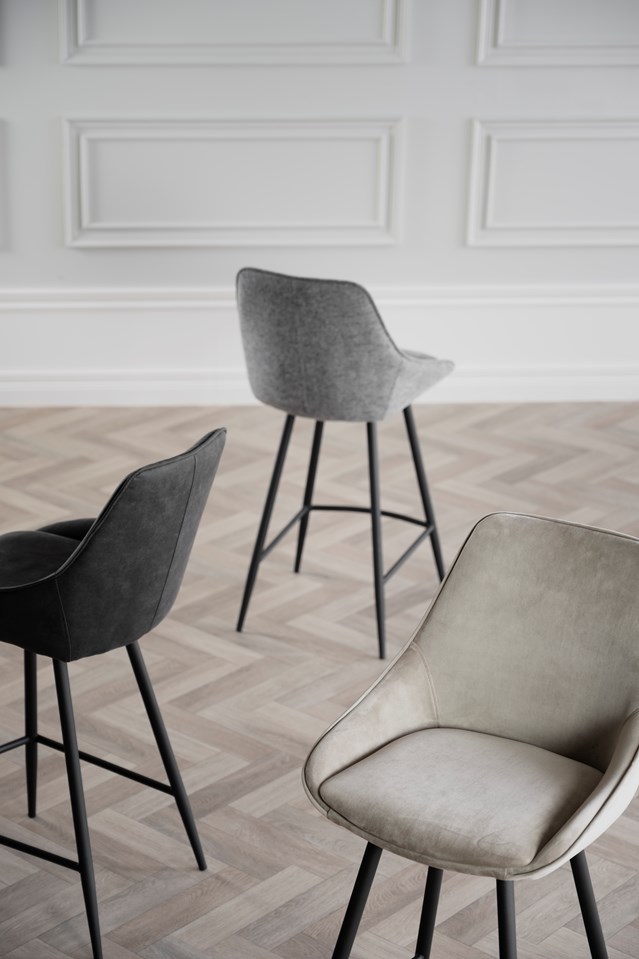 Barkruk 'Sierra' - Beige/Velvet