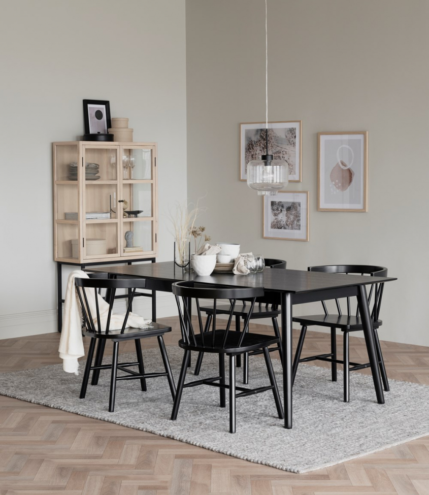 Eettafel 'Lotta' 180x90cm - Zwart