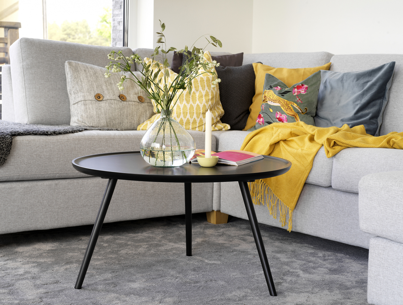 Salontafel 'Daisy' Rond 80cm - Zwart