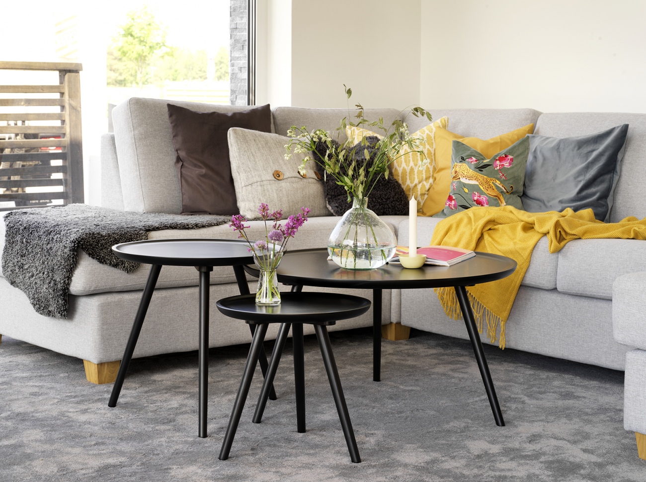 Salontafel 'Daisy' 2 delen - Zwart
