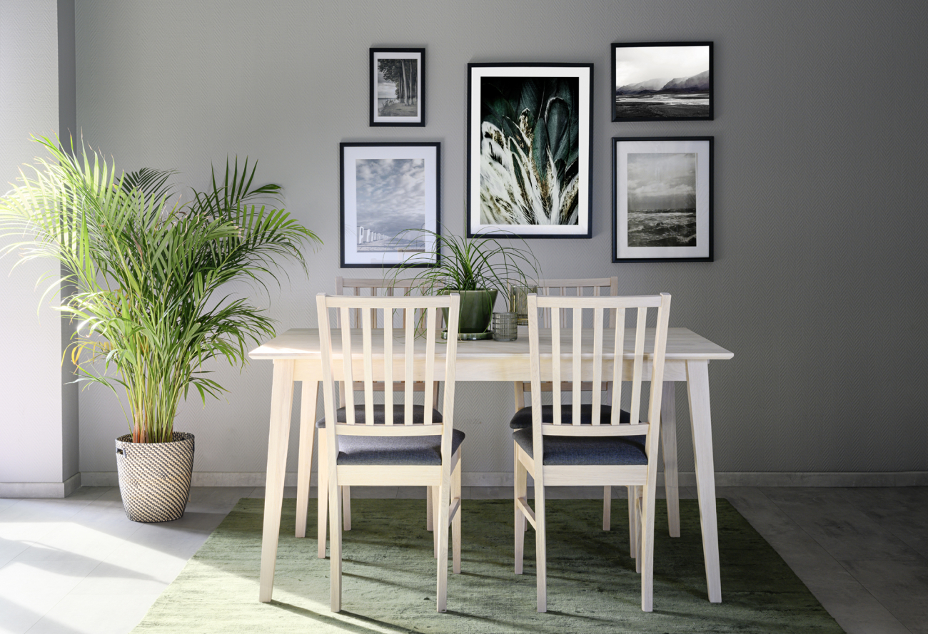 Eettafel 'Filippa' 140x90cm - Witgeolied